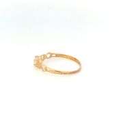 10K Yellow Gold Heart Love Symbol CZ Solitaire Vintage Ring