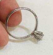 14KT SOLID WHITE GOLD DIAMOND ENGAGEMENT RING