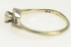 14K White Gold 0.16 Ct Diamond Solitaire Bypass Engagement Ring