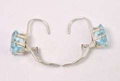Blue Topaz Dangle Earrings In Sterling Silver