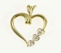 14K Yellow Gold Classic Heart Love Valentine Romantic Charm/Pendant