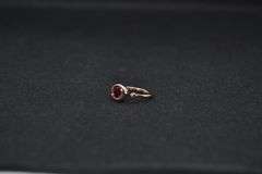 14 Kt Rose Gold Plated Lab Created Red Ruby Ring