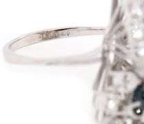 1.30ctw Sapphire and 1.00ctw Diamond Swirl Cocktail Ring in 14K