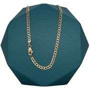 3MM 14K SOLID GOLD FLAT CUBAN LINK CHAIN WITH DIAMOND CUT DESIGN