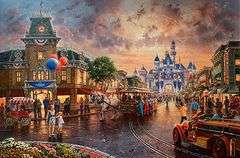 Must See Collection of 6 Disney/Thomas Kinkade Giclees on Canvas!