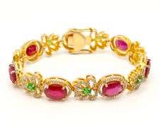 RUBY, EMERALD, & DIAMOND BRACELET