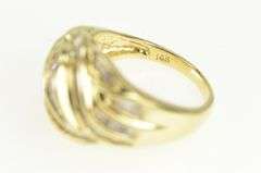 14K Yellow Gold 1.20 Ctw Baguette Diamond Wavy Statement Ring