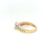 10K Yellow Gold Classic Diamond Halo Vintage Promise Ring