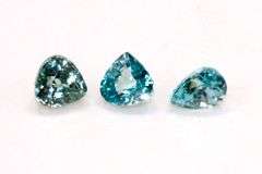 Brilliant Blue Zircon  - Lot of 3