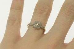 14K White Gold Diamond Encrusted Domed Pave Engagement Ring