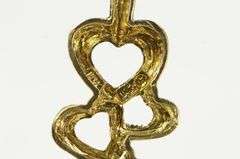 10K Yellow Gold Tri Tone Diamond Cut Heart Love Symbol Pendant
