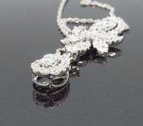 Incredibly Intricate Diamond Pendant Necklace made in 18k White Gold