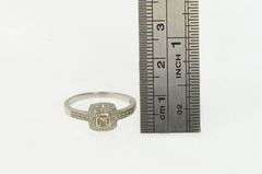 14K White Gold Diamond Encrusted Domed Pave Engagement Ring