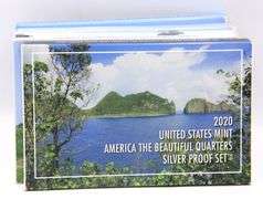 2019 & 2020 America the Beautiful Quarters Silver Proof Set With COA and Box