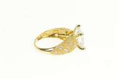 14K Yellow Gold Princess Milgrain Lattice Travel Engagement Ring