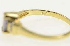 10K Yellow Gold Oval Tanzanite Diamond Accent Vintage Statement Ring