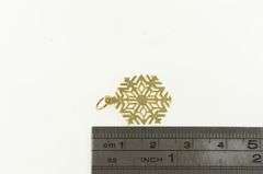 14K Yellow Gold Snow Flake Winter Motif Holiday Season Charm/Pendant