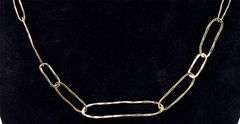 Unique Fancy Link Necklace In 14K Yellow Gold