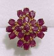 14KT SOLID YELLOW GOLD & RUBY COCKTAIL RING