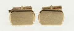 14K Yellow Gold Squared Monogrammable Vintage Classic Cuff Links