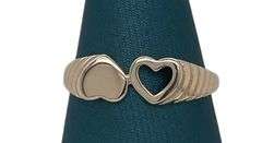 14K Gold Two Hearts Love Ring
