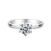 Ladies Sparkling VVS1 1 Ct 6.5 mm  FireMoissanite Ring
