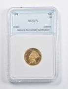 MS64 PL 1874 $3 Indian Princess Head Gold Three Dollar Piece NNC