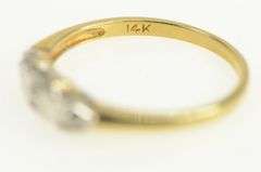 14K Yellow Gold 1950's Classic Two Tone Wedding Band Ring