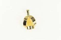 14K Yellow Gold Pear Citrine 1960's Ornate Vintage Statement Pendant