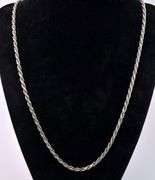 Rope Chain Necklace In Sterling Silver