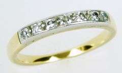 Vintage 14K Band with 7 Diamonds, Size 6