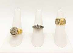 3 Stunning 14k White & Yellow Gold Rings