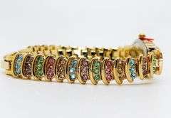 Ladies Geneva & Gemstone Watch, 18kt Yellow Gold Plated