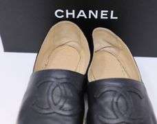 Chanel Lambskin CC Espadrilles 37 Black