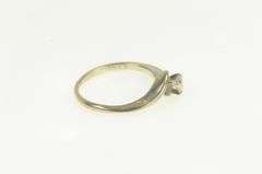 14K White Gold 0.16 Ct Diamond Solitaire Bypass Engagement Ring