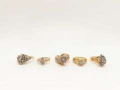 8 Beautiful 10k Solid Gold Diamond Rings!