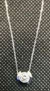 STUNNING AND MINIMALISTIC 14K WHITE GOLD SINGULAR DIAMOND BEZEL NECKLACE