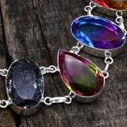 Huge Lab Made Watermelon Tourmaline Necklace