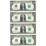 Uncut Currency Sheet 4 x $1 2009 UNC