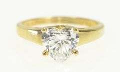 14K Yellow Gold Heart Solitaire CZ Travel Engagement Ring