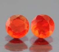 Rich red orange 1.04ct Mexican Fire Opal pair