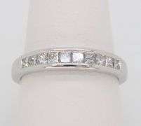 Channel Set Diamond Band in 14k White Gold