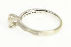 14K White Gold Round Classic White Sapphire Engagement Ring