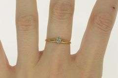 14K Yellow Gold 0.25 Ct Old Mine Cut Diamond Engagement Ring