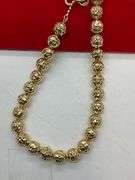 BRAND NEW 14K GOLD BEAD BRACELET , ADJUSTABLE LENGTH