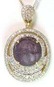 Breathtaking Massive 23.79 Carat Ruby and White Sapphire Pendant with Yellow Gold Overlay.