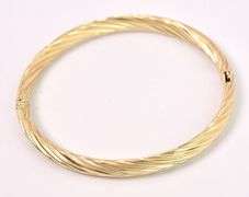 Splendid Gold Hinged Bracelet In 14K Yellow Gold