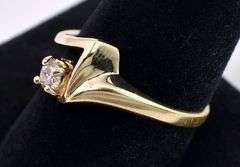 Unique Diamond Ring In 14K Yellow Gold