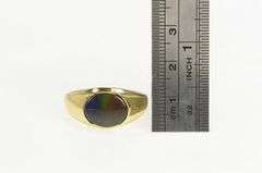 14K Yellow Gold Oval Ammolite Triplet Vintage Men's Retro Ring