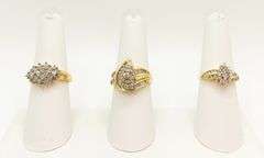 3 14k Diamond Rings